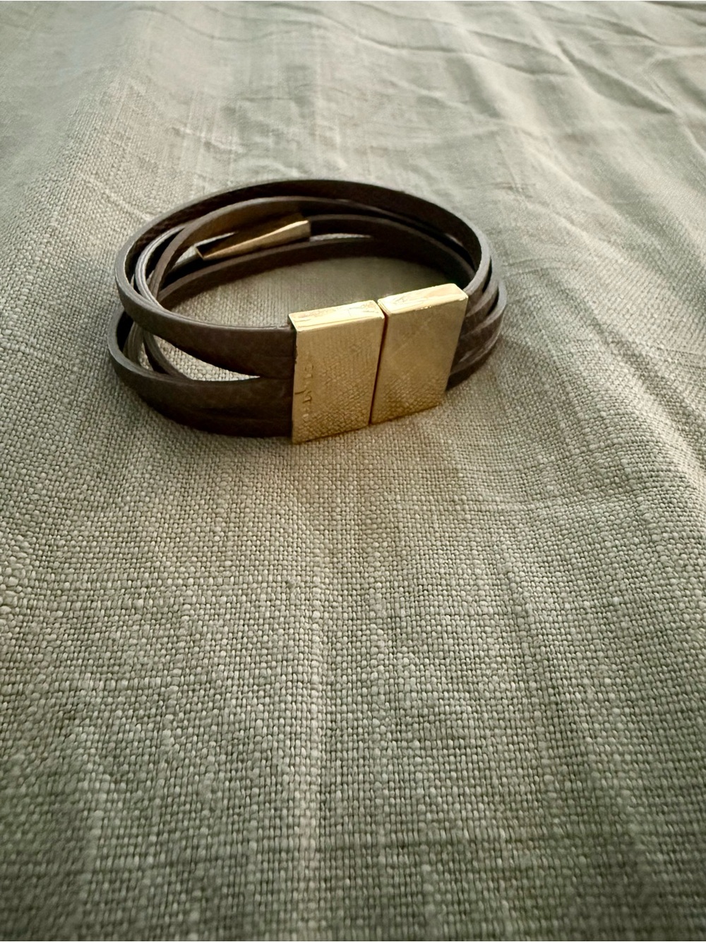 Coach Classic 5 Strand Leather Wrap Bracelet